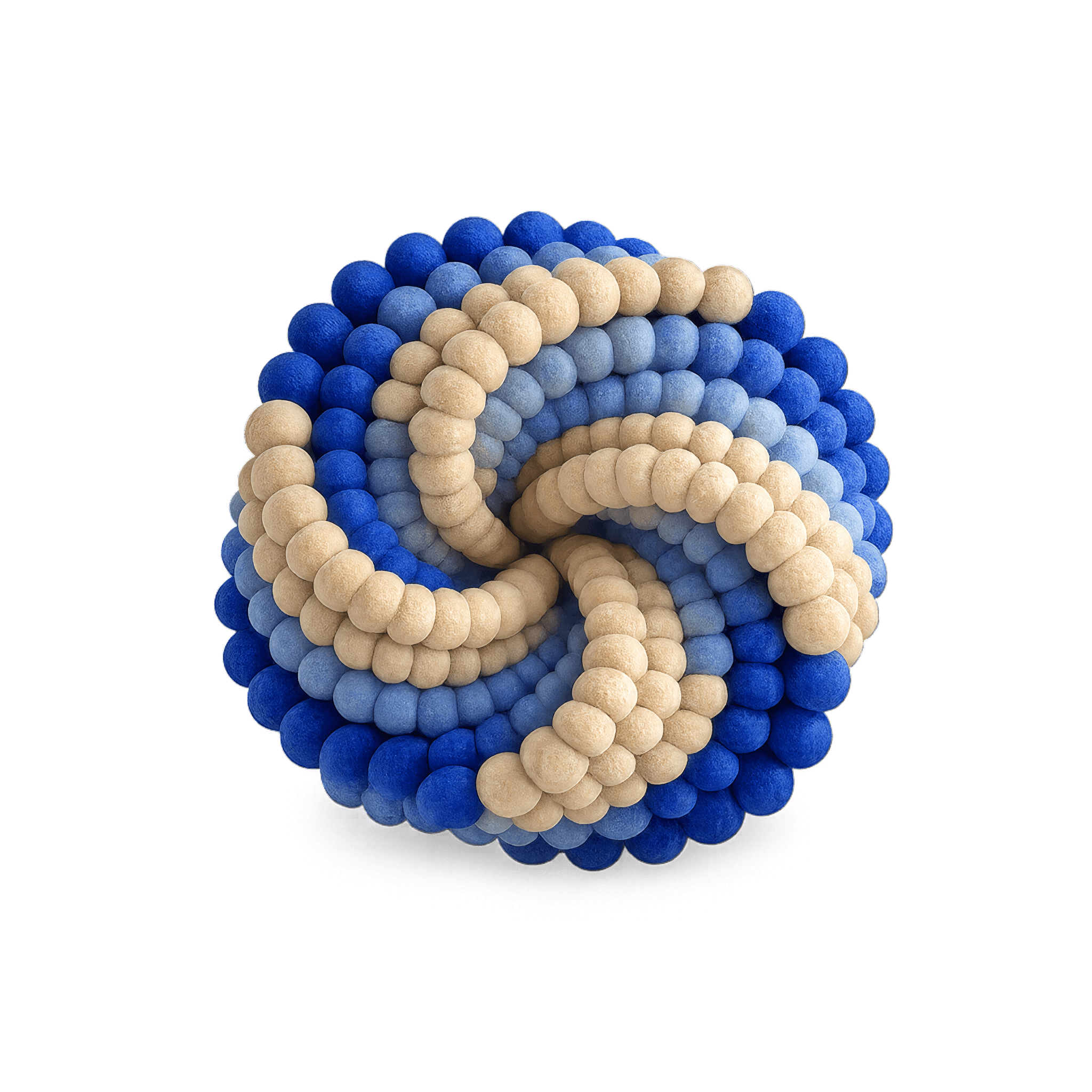 Interwoven cobalt and cream strands forming a living map: the workflow as the primitive.